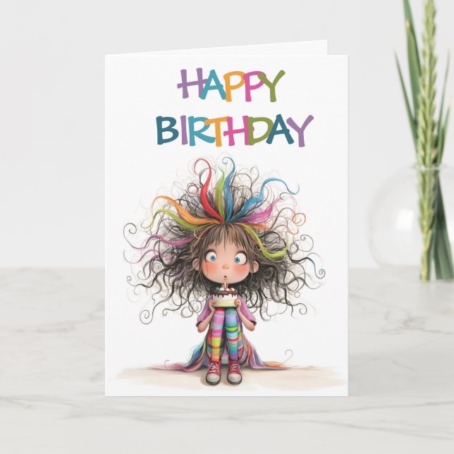 Rainbow Birthday Delight Holiday Card (Front)