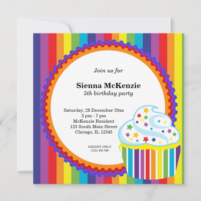 Rainbow Birthday Invitation (Front)