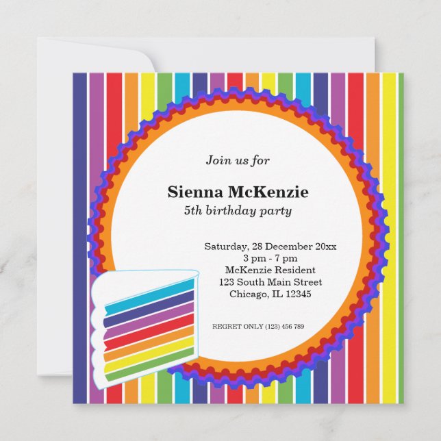 Rainbow Birthday Invitation (Front)