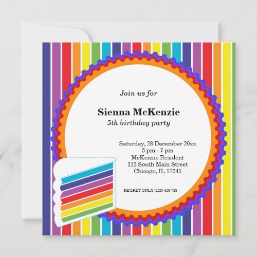 Rainbow Birthday Personalized Announcement