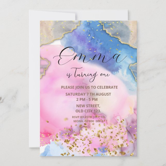 Rainbow Birthday Invitation (Front)