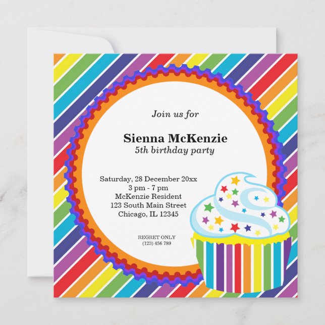 Rainbow Birthday Invitation (Front)