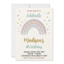 Rainbow Birthday Invitation