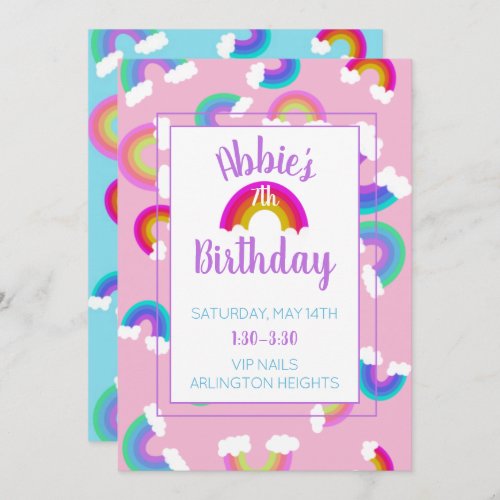 Rainbow Birthday Invitation