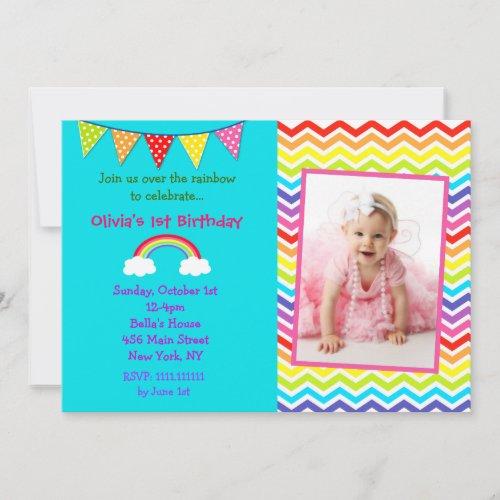 Rainbow Birthday Invitations