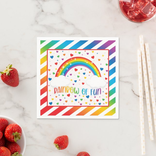 Rainbow Birthday Napkin (Insitu)