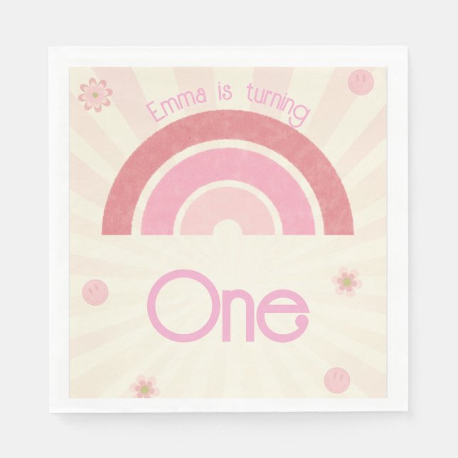 Rainbow Birthday Napkins (Front)