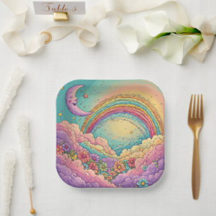 rainbow Birthday or Shower Paper Plates