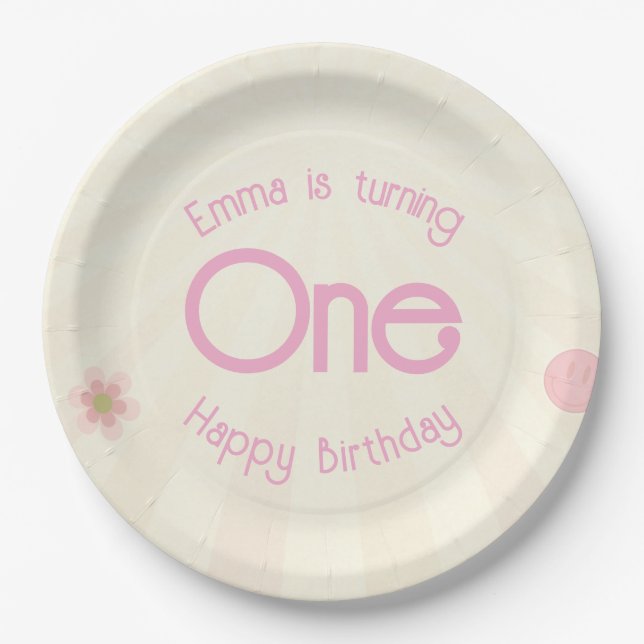 Rainbow Birthday Paper Plates (Front)