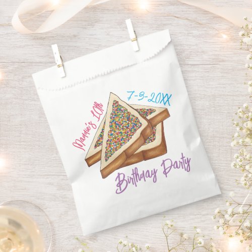 Rainbow Birthday Party Australian Fairy Bread Food Favor Bag