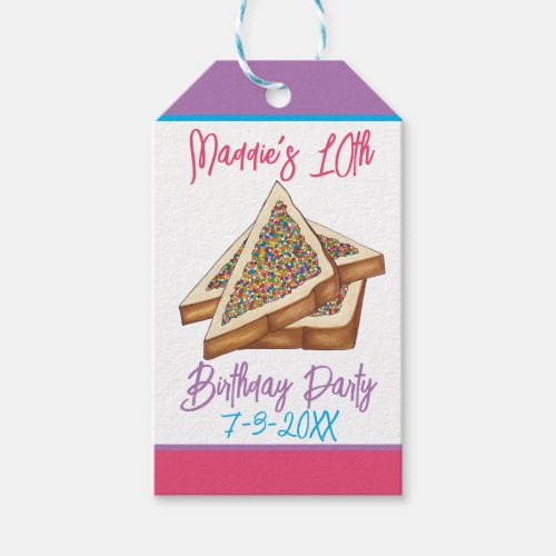 Rainbow Birthday Party Australian Fairy Bread Food Gift Tags