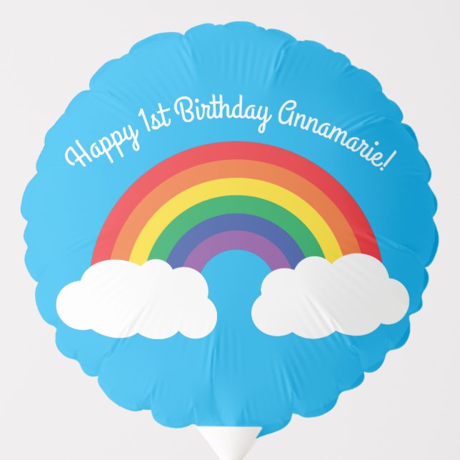 Rainbow Birthday Party Balloon (Front)