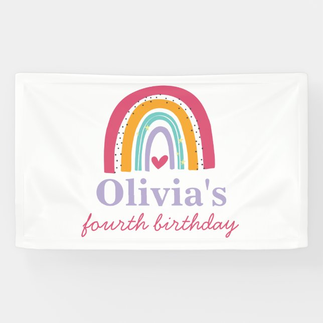 Rainbow birthday party banner (Horizontal)