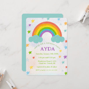 Rainbow Birthday Party Invitation
