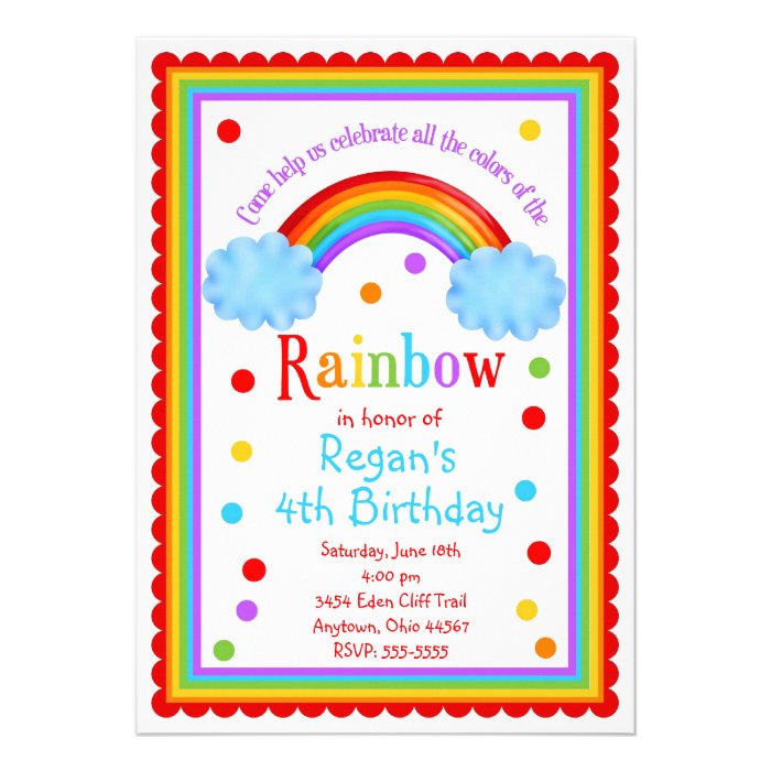 Rainbow Birthday Party Invitation