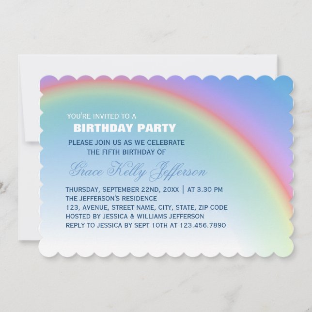 Rainbow Birthday Party Invitation (Front)