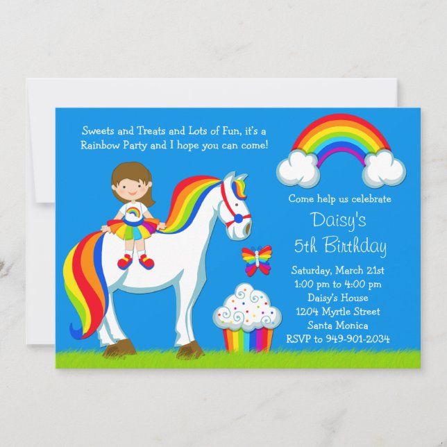 Rainbow Birthday Party Invitation (Front)