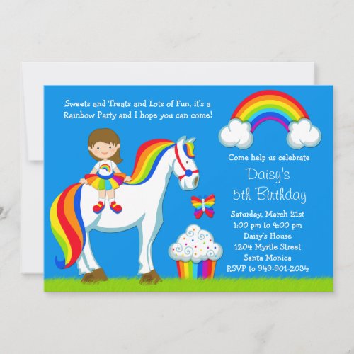 Rainbow Birthday Party Invitation