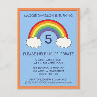 Rainbow Birthday Party Invitations