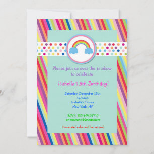 Rainbow Birthday Party Invitations