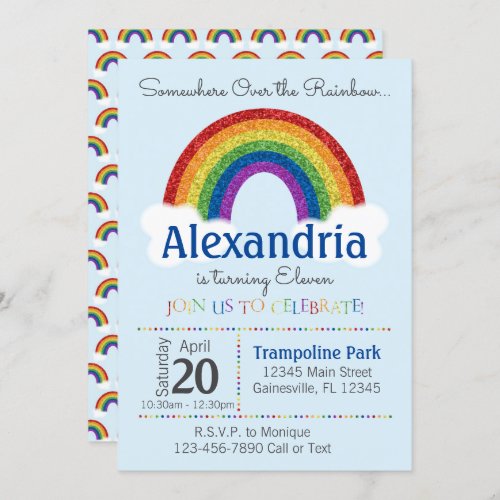 Rainbow Birthday Party Invitations _ Rainbow Party