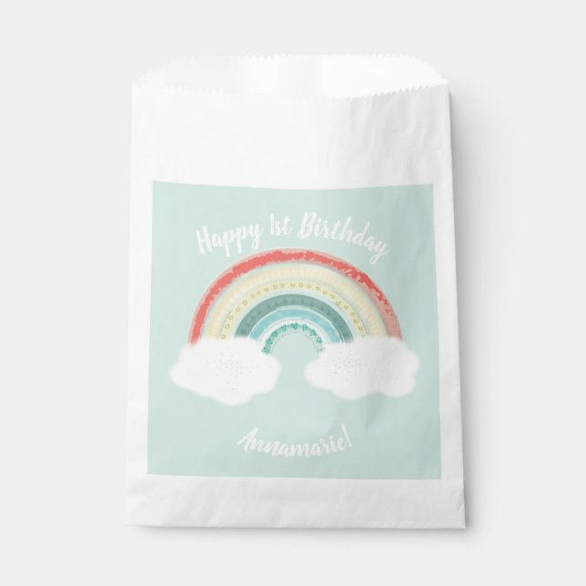 Rainbow Birthday Party Kids Favor Bag (Front)