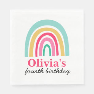 Rainbow birthday party napkins