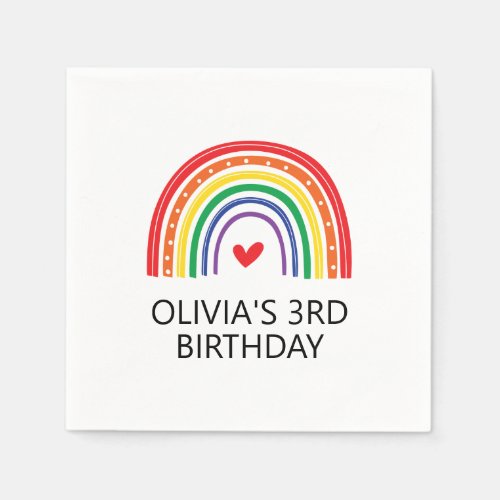 Rainbow Birthday party napkins