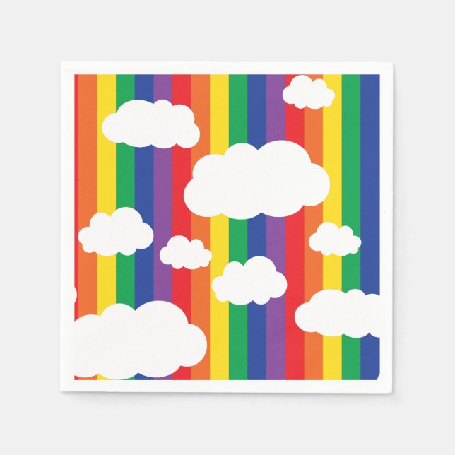 Rainbow Birthday Party Napkins (Front)