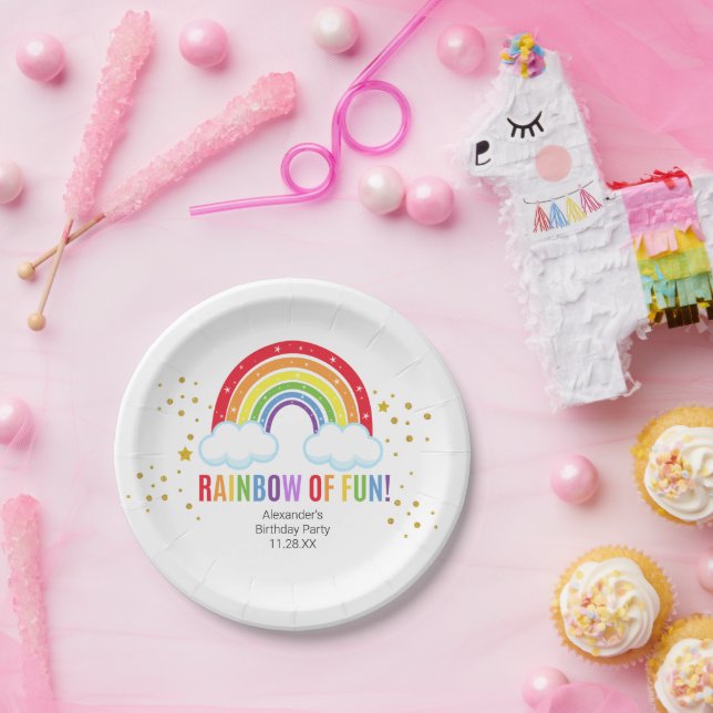 Rainbow Birthday Party Paper Plate (Party)