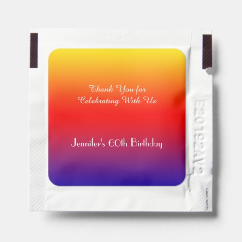Rainbow Birthday Party Personalized Hand Sanitizer Packet