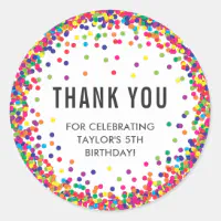 Rainbow Birthday Party Thank You Stickers