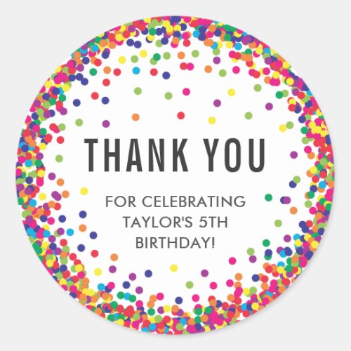 Rainbow Birthday Party Thank You Stickers