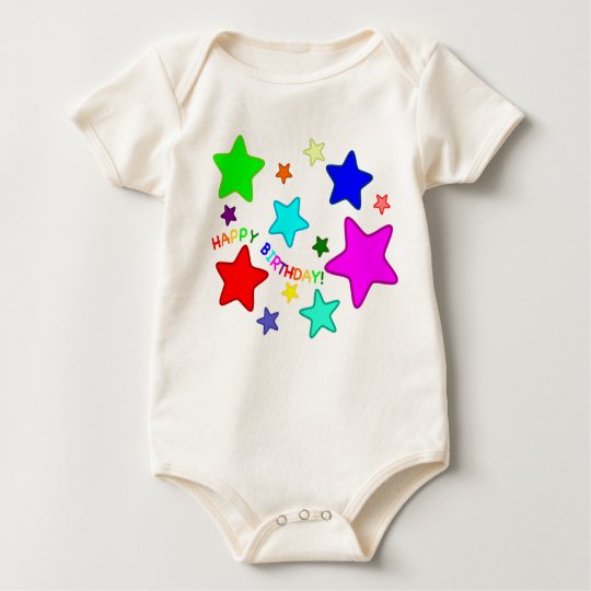 Rainbow Birthday Stars Baby Bodysuit