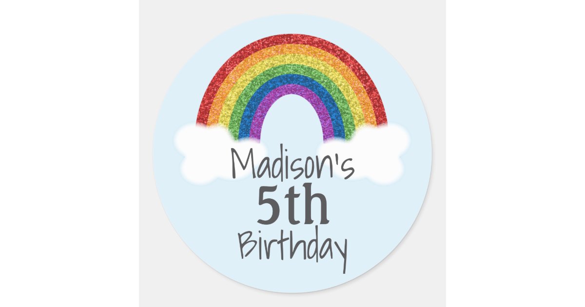 Rainbow Birthday Stickers Favor Stickers