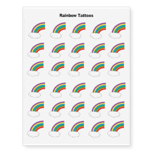 "Rainbow Birthday" Temporary Tattoos