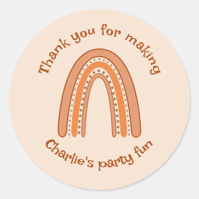 Rainbow Birthday Thank you  Classic Round Sticker (Front)