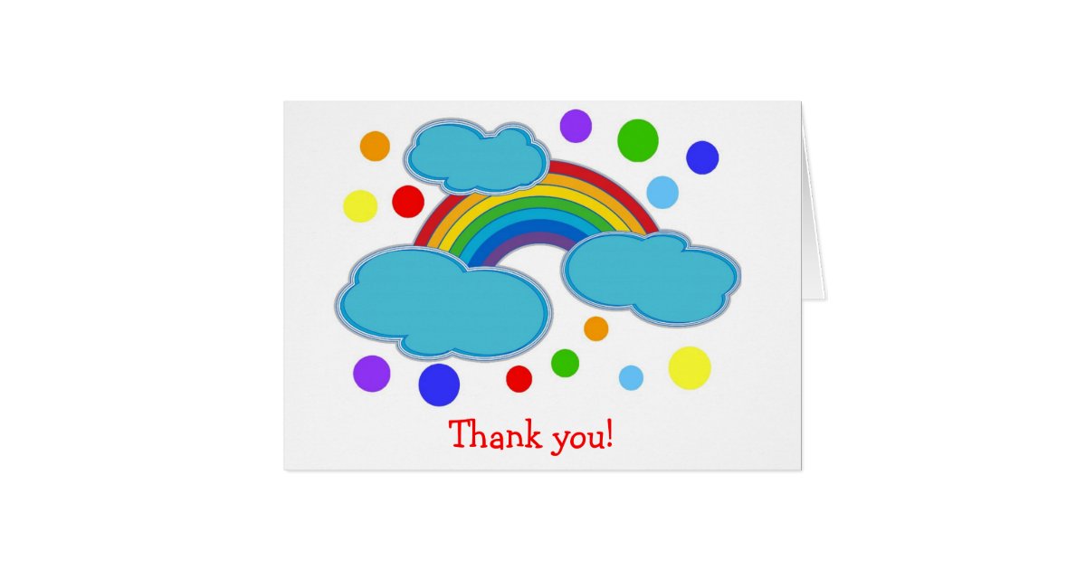 Rainbow Birthday Thank You Note Cards | Zazzle.com