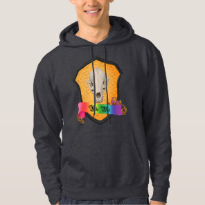 Rainbow Bite Me Badger Skull Hoodie