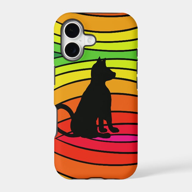 Rainbow Black Cat Pop Art CricketDiane Case-Mate iPhone Case (Back)