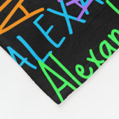 Rainbow Black Colorful Personalized Custom Name Fleece Blanket (Corner)