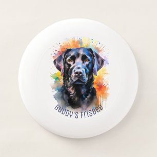 Rainbow Black Labrador Retriever Watercolor Wham-O Frisbee