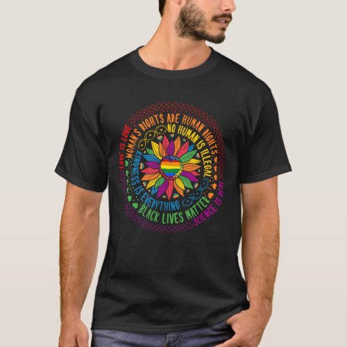 Rainbow Black Lives Matter Science LGBT Pride Flow T_Shirt