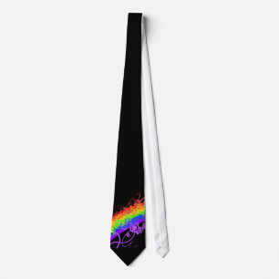 Rainbow & Black Neck Tie