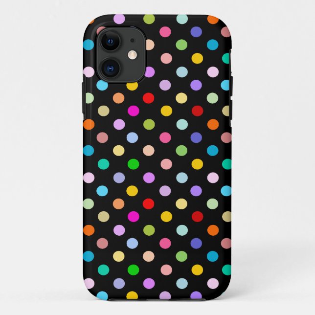 Rainbow & Black Polka Dot pattern Case-Mate iPhone Case (Back)