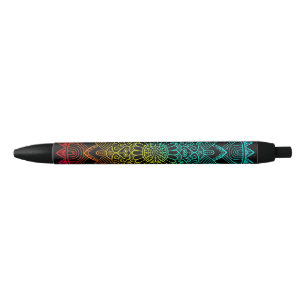 Rainbow Black Psychedelic Pen