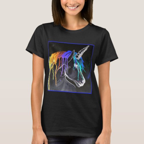 Rainbow Black Unicorn T_Shirt