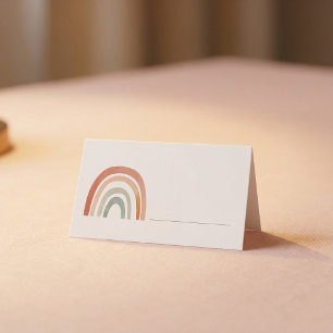 Rainbow blank place card with handwriting line