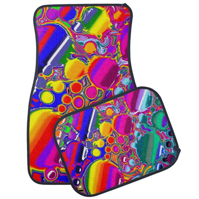 Rainbow Blast Abstract Art   Car Floor Mat (Set)
