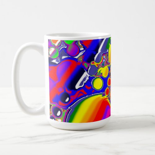 Rainbow Blast Abstract Art   Coffee Mug